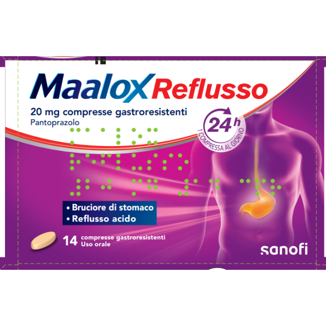 Maalox Reflusso 20mg 14 Compresse Gastroresistenti Maalox Reflusso 20mg 14 Compresse Gastroresistenti