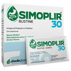 Confezione da 12 bustine di Simoplir 30 Integratore Per La Flora Batterica Intestinale.