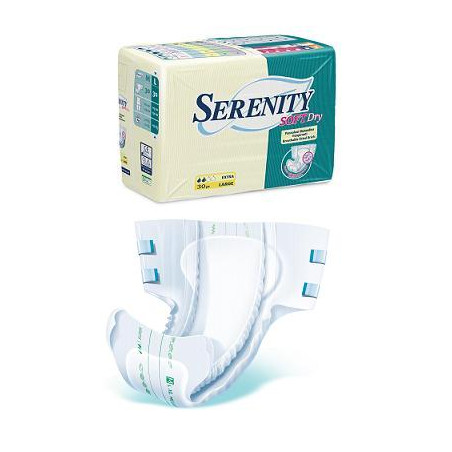 PANNOLONE PER INCONTINENZA SERENITY SOFTDRY FORMATO SUPER TAGLIA MEDIUM 30 PEZZI PANNOLONE PER INCONTINENZA SERENITY SOFTDRY FORMATO SUPER TAGLIA MEDIUM 30 PEZZI