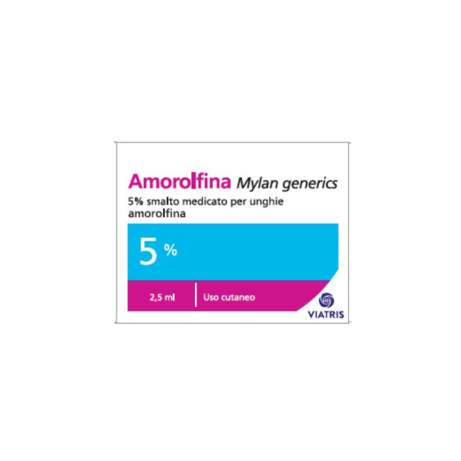 Amorolfina Mylan 5% Smalto Medicato Per Unghie 2,5ml Amorolfina Mylan 5% Smalto Medicato Per Unghie 2,5ml