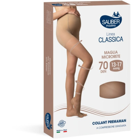 Sauber Collant 70 Denari Premaman Maglia Microrete Neutro Beige 3 Linea Classica Sauber Collant 70 Denari Premaman Maglia Microrete Neutro Beige 3 Linea Classica