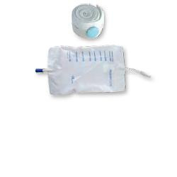SACCA RACCOGLI URINA DA GAMBA PER INCONTINENZA IN PVC 750 ML TUBO RACCORDO DIRITTO 10 CM+RUBINETTO SCARICO+VALVOLA ANTIREFLUSSO+