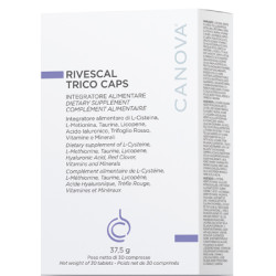 Confezione da 30 compresse di Canova Rivescal Trico Caps Integratore Per La Caduta Dei Capelli.