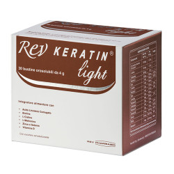 Confezione da 30 bustine di Rev Keratin Light, integratore per capelli, unghie e cuoio capelluto.