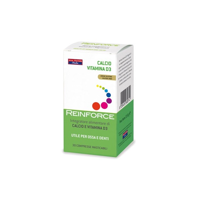 REINFORCE CALCIO + VITAMINA D3 30 COMPRESSE MASTICABILI REINFORCE CALCIO + VITAMINA D3 30 COMPRESSE MASTICABILI