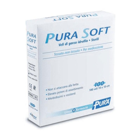 PURA SOFT GARZA IN TESSUTO NON TESSUTO 10X10CM 100 PEZZI PURA SOFT GARZA IN TESSUTO NON TESSUTO 10X10CM 100 PEZZI