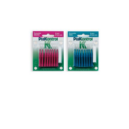 PLAKKONTROL SCOVOLINO MINI 0,6 MM 8 PEZZI + MANICO PLAKKONTROL SCOVOLINO MINI 0,6 MM 8 PEZZI + MANICO