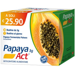Confezione da 30 bustine di Papaya Act integratore energizzante ricostituente.
