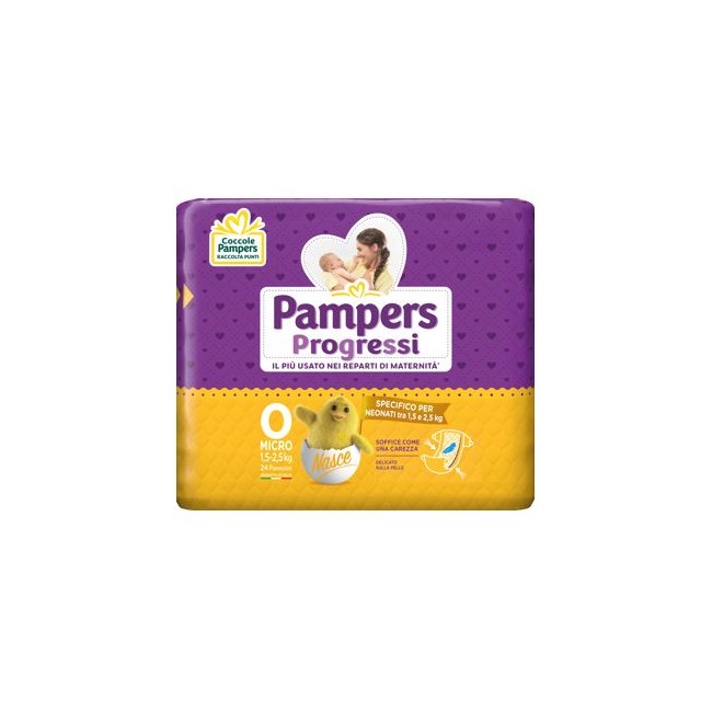 PAMPERS PROGRESSI MICRO PANNOLINI PER BAMBINI 24 PEZZI