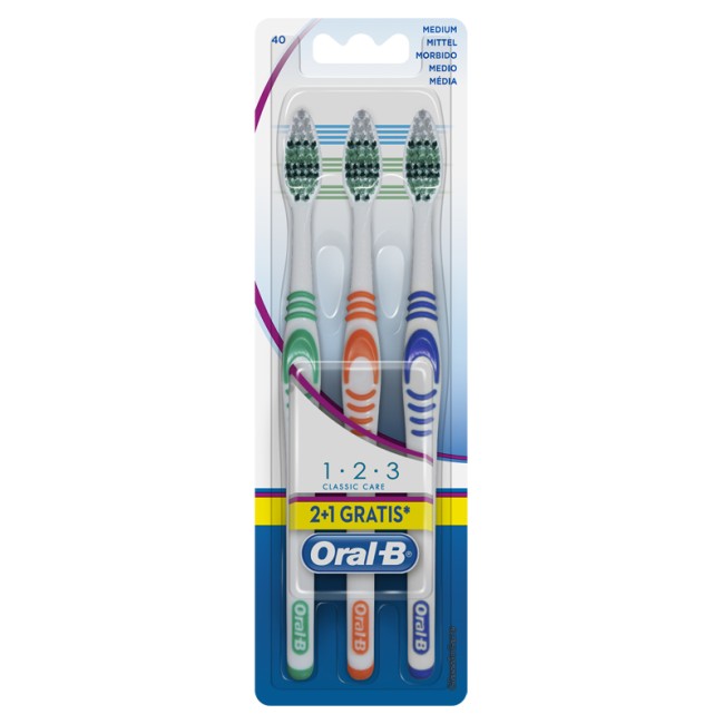 ORALB 123 CLASSIC CARE SPAZZOLINO MANUALE 3 PEZZI ORALB 123 CLASSIC CARE SPAZZOLINO MANUALE 3 PEZZI