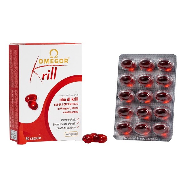 Confezione da 60 capsule di Omegor Krill Integratore Per La Funzionalità Cerebrale. Confezione da 60 capsule di Omegor Krill Integratore Per La Funzionalità Cerebrale.