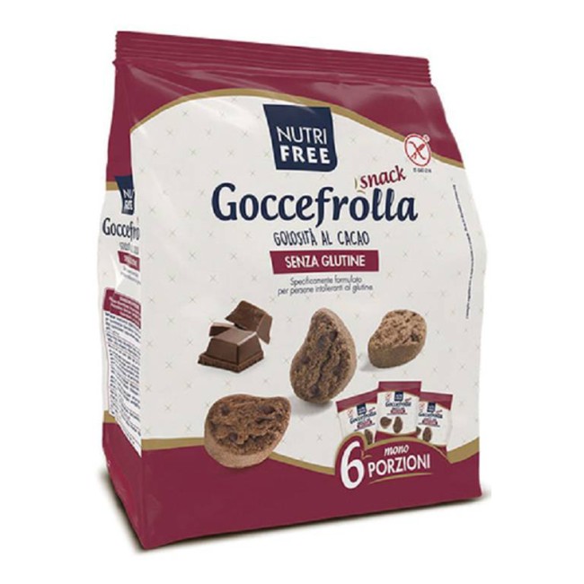 NUTRIFREE GOCCEFROLLA SNACK GOLOSITA' AL CACAO SENZA LATTOSIO 6 MONOPORZIONI DA 40 G NUTRIFREE GOCCEFROLLA SNACK GOLOSITA' AL CACAO SENZA LATTOSIO 6 MONOPORZIONI DA 40 G