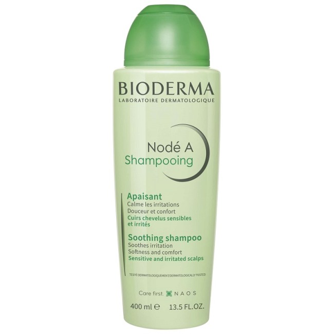 Flacone da 400 ml di Bioderma Node A Shampoo Lenitivo Contro le Irritazioni Del Cuoio Capelluto.