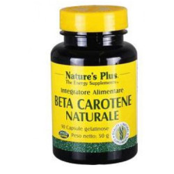 Flacone da 90 capsule di Natures Plus Beta Carotene Naturale, integratore per protezione dai raggi solari.