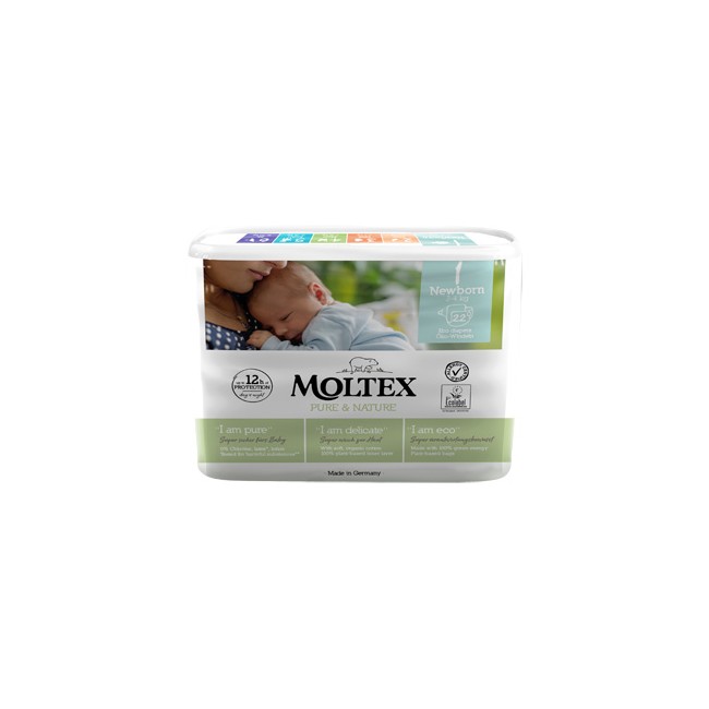 Pannolini Moltex Pure & Nature New Born 2-5 Kg Taglia 1 22 Pezzi Pannolini Moltex Pure & Nature New Born 2-5 Kg Taglia 1 22 Pezzi