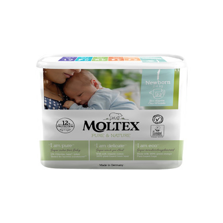 Pannolini Moltex Pure & Nature New Born 2-5 Kg Taglia 1 22 Pezzi Pannolini Moltex Pure & Nature New Born 2-5 Kg Taglia 1 22 Pezzi