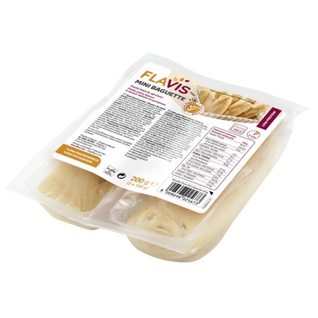 FLAVIS MINI BAGUETTE PANINI BIANCHI APROTEICI 2 PEZZI DA 100 G FLAVIS MINI BAGUETTE PANINI BIANCHI APROTEICI 2 PEZZI DA 100 G