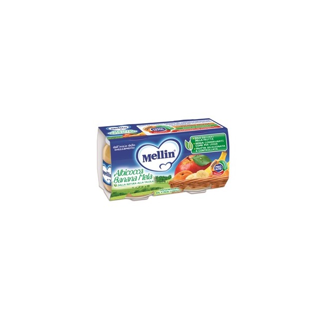 MELLIN OMOGENEIZZATO ALBICOCCA BANANA MELA 100 G 2 PEZZI MELLIN OMOGENEIZZATO ALBICOCCA BANANA MELA 100 G 2 PEZZI