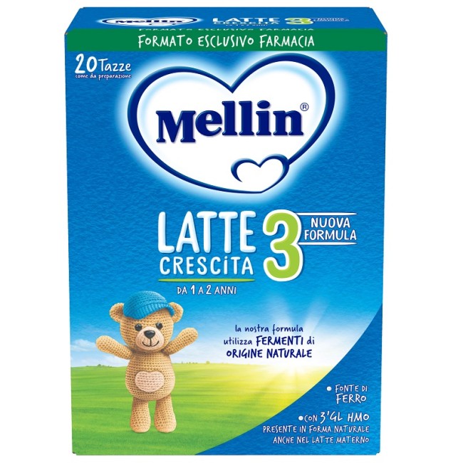 Confezione da 700 grammi di Mellin 3, latte di crescita per bambini da 1 a 2 anni. Confezione da 700 grammi di Mellin 3, latte di crescita per bambini da 1 a 2 anni.