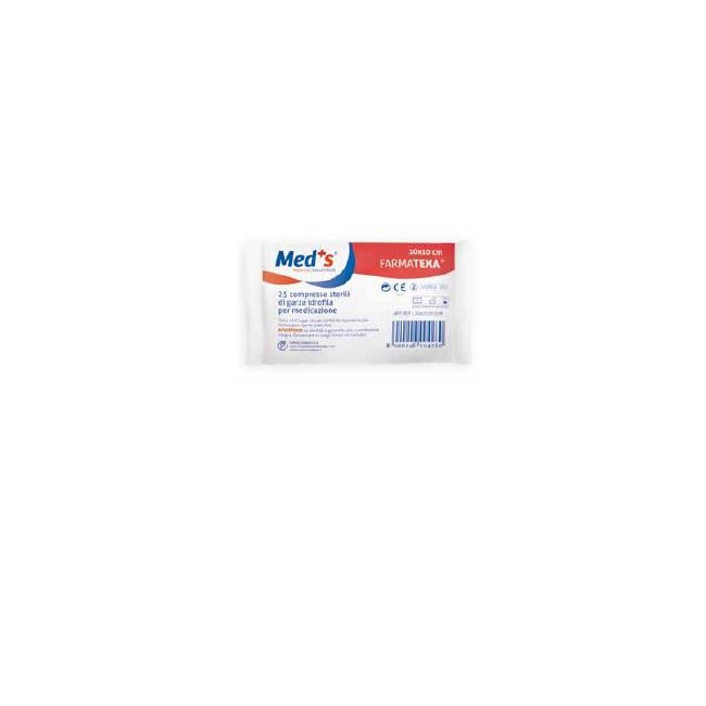 GARZA COMPRESSA IDROFILA MEDS FARMATEXA 12/8 10X10CM 25 PEZZI GARZA COMPRESSA IDROFILA MEDS FARMATEXA 12/8 10X10CM 25 PEZZI
