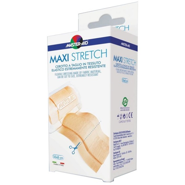 MASTER-AID STRETCH CEROTTO A TAGLIO IN TESSUTO ELASTICO RESISTENTE 50 X 8 CM MASTER-AID STRETCH CEROTTO A TAGLIO IN TESSUTO ELASTICO RESISTENTE 50 X 8 CM