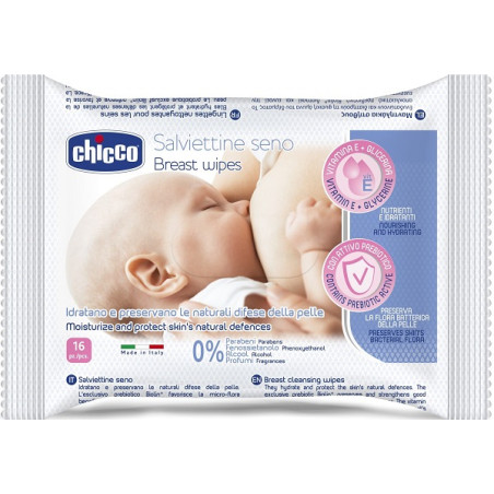 CHICCO SALVIETTE DETERGENTI PER IL SENO 16 PEZZI CHICCO SALVIETTE DETERGENTI PER IL SENO 16 PEZZI