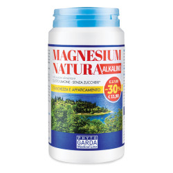 Flacone da 150 grammi di Phytogarda Magnesium Natura Alkalino, integratore contro la stanchezza cronica.