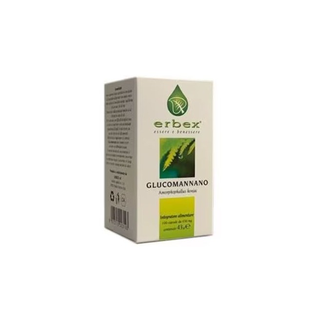 Erbex Glucomannano Integratore Alimentare 100 Capsule 430mg Erbex Glucomannano Integratore Alimentare 100 Capsule 430mg