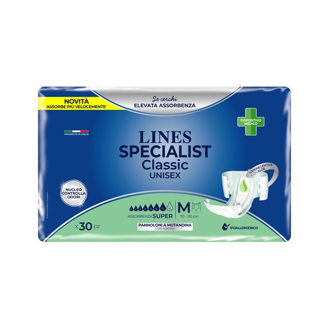 PANNOLONE A MUTANDA LINES SPECIALIST CLASSIC SUPER MM 30 PEZZI PANNOLONE A MUTANDA LINES SPECIALIST CLASSIC SUPER MM 30 PEZZI