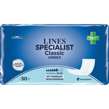 PANNOLONE RETTANGOLARE LINES SPECIALIST CLASSIC SENZA BARRIERA 30 PEZZI PANNOLONE RETTANGOLARE LINES SPECIALIST CLASSIC SENZA BARRIERA 30 PEZZI