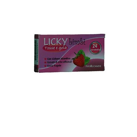 LICKY CARAMELLE BAMBINI PER TOSSE E GOLA FRAGOLA 70 G LICKY CARAMELLE BAMBINI PER TOSSE E GOLA FRAGOLA 70 G