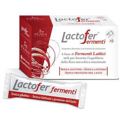 Confezione da 12 bustine orosolubili di Lactofer Fermenti Integratore Contro La Diarrea E Il Mal Di Pancia.