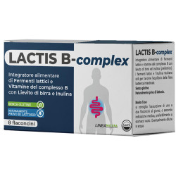 Confezione contenente 8 flaconcini da 10 ml di Lactis B-Complex, integratore per la flora intestinale.