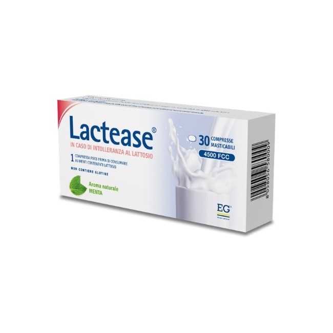 LACTEASE 4500 FCC AROMA MENTA 30 COMPRESSE MASTICABILI LACTEASE 4500 FCC AROMA MENTA 30 COMPRESSE MASTICABILI