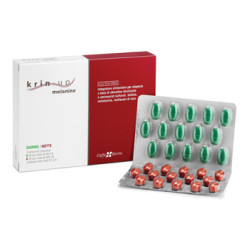 Confezione da 60 compresse di Krin Up Melanine, integratore bifasico per la salute di capelli e unghie.