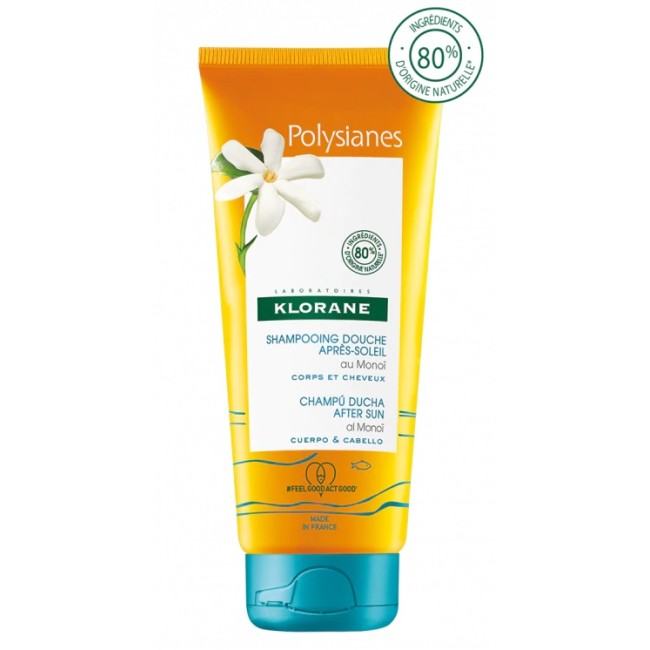 Tubo da 200 ml fi Klorane Shampoo Doccia Doposole Corpo e Capelli