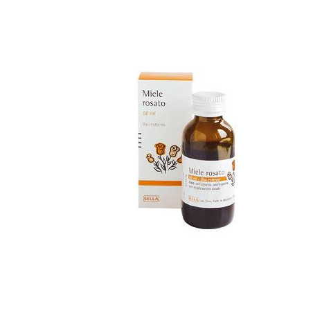 Flacone da 50 ml di Sella Miele Rosato, rimedio disinfettante per le ferite. Flacone da 50 ml di Sella Miele Rosato, rimedio disinfettante per le ferite.