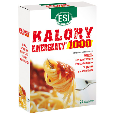 Confezione da 24 ovalette di Esi Kalory Emergency 1000, integratore per perdere peso. Confezione da 24 ovalette di Esi Kalory Emergency 1000, integratore per perdere peso.