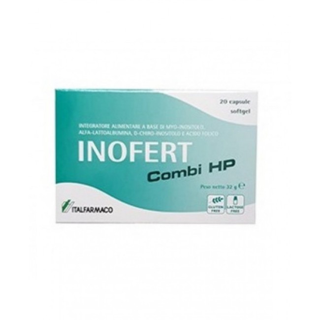 Confezione da 20 capsule di Inofert Combi Hp per l'ovaio policistico Confezione da 20 capsule di Inofert Combi Hp per l'ovaio policistico