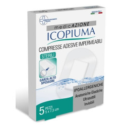 GARZA COMPRESSA ICOPIUMA MEDICATA POSTOPERATORIA 5X7,5 CM 5 PEZZI