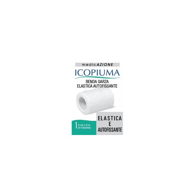 BENDA GARZA ELASTICA ICOPIUMA AUTOFISSANTE CM 4 X 4 MT BENDA GARZA ELASTICA ICOPIUMA AUTOFISSANTE CM 4 X 4 MT