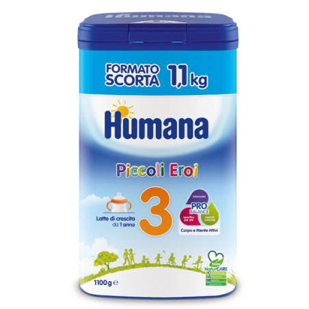 Barattolo da 1100 gr di Humana 3 Probalance Latte di Crescita per bambini da 1 anno in su.