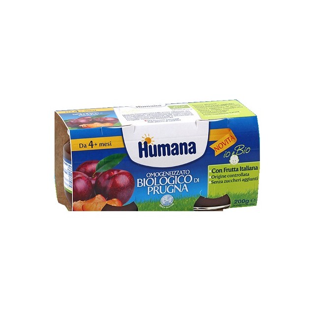 HUMANA OMOGENEIZZATO PRUGNA BIO 2 VASETTI 100 G HUMANA OMOGENEIZZATO PRUGNA BIO 2 VASETTI 100 G