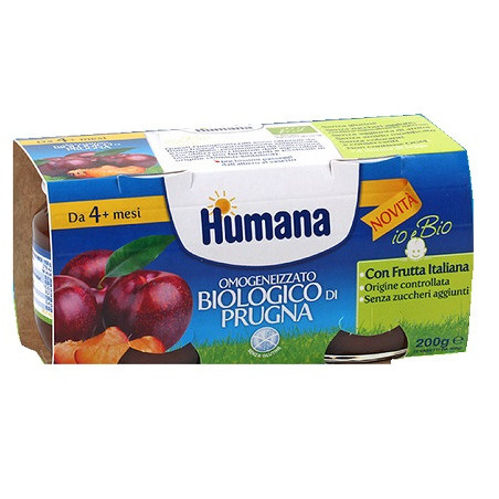 HUMANA OMOGENEIZZATO PRUGNA BIO 2 VASETTI 100 G