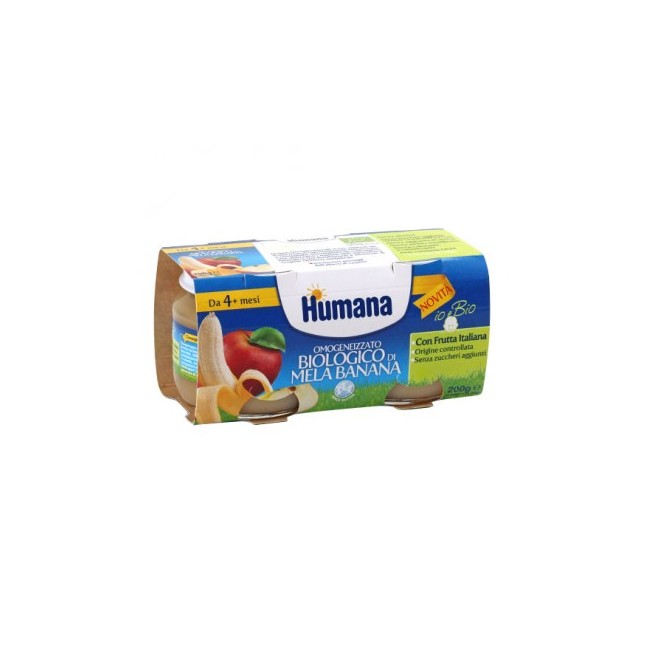 HUMANA OMOGENEIZZATO MELA/BANANA BIO 2 VASETTI 100 G HUMANA OMOGENEIZZATO MELA/BANANA BIO 2 VASETTI 100 G