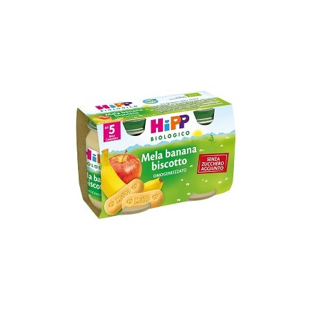 HIPP BIO OMOGENEIZZATO MELA BANANA BISCOTTO 2X125 G HIPP BIO OMOGENEIZZATO MELA BANANA BISCOTTO 2X125 G