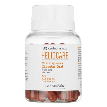 Confezione da 60 capsule di Heliocare Oral, integratore antiossidante e foto-protettivo.
