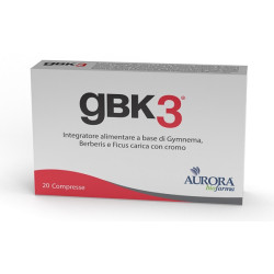 Confezione da 20 compresse di Gbk3, integratore per controllare il colesterolo e la glicemia.