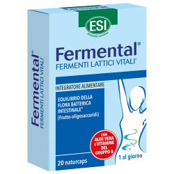 Confezione da 20 capsule di Esi Fermental Max, integratore per l'equilibrio della flora intestinale.