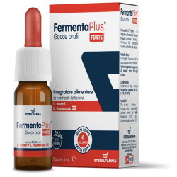 Flacone da 5 ml di Fermenta Plus Gocce Orali Forte, integratore per l'equilibrio intestinale dei bambini.
